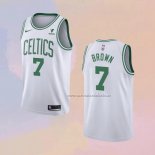 Camiseta Boston Celtics Jaylen Brown NO 7 Association 2021-22 Blanco