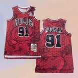 Camiseta Chicago Bulls Dennis Rodman NO 91 Asian Heritage Throwback 1997-98 Rojo