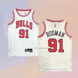 Camiseta Chicago Bulls Dennis Rodman NO 91 Association 2021 Blanco