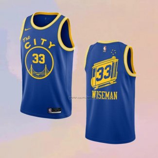 Camiseta Golden State Warriors James Wiseman NO 33 Hardwood Classics 2020 Azul