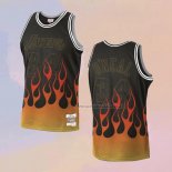 Camiseta Los Angeles Lakers Shaquille O'neal NO 34 Flames Negro