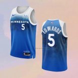Camiseta Minnesota Timberwolves Anthony Edwards NO 5 Ciudad 2023-24 Azul
