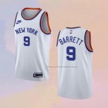 Camiseta New York Knicks RJ Barrett NO 9 75th Anniversary Blanco