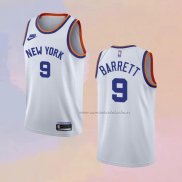 Camiseta New York Knicks RJ Barrett NO 9 75th Anniversary Blanco