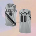 Camiseta Portland Trail Blazers Personalizada Earned 2020-21 Gris