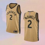 Camiseta Toronto Raptors Jalen Mcdaniels NO 2 Ciudad 2023-24 Oro