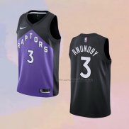 Camiseta Toronto Raptors OG Anunoby NO 3 Earned 2020-21 Negro Violeta