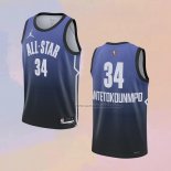 Camiseta All Star 2023 Milwaukee Bucks Giannis Antetokounmpo NO 34 Azul