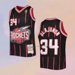 Camiseta Houston Rockets Hakeem Olajuwon NO 34 Mitchell & Ness 1996-97 Negro