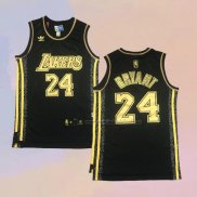 Camiseta Los Angeles Lakers Kobe Bryant NO 24 Retro Oro Negro