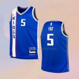 Camiseta Nino Sacramento Kings De'aaron Fox NO 5 2023-24 Ciudad Azul