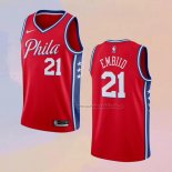 Camiseta Philadelphia 76ers Joel Embiid NO 21 Statement Rojo