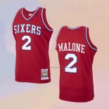 Camiseta Philadelphia 76ers Moses Malone NO 2 Mitchell & Ness 1982-83 Rojo