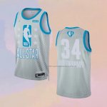 Camiseta All Star 2022 Milwaukee Bucks Giannis Antetokounmpo NO 34 Gris