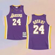 Camiseta Los Angeles Lakers Kobe Bryant NO 24 Mitchell & Ness Violeta