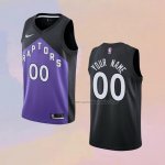 Camiseta Toronto Raptors Personalizada Earned 2020-21 Negro Violeta