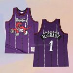 Camiseta Toronto Raptors Tracy McGrady NO 1 Hardwood Classics Throwback Violeta