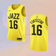 Camiseta Utah Jazz Simone Fontecchio NO 16 Icon 2022-23 Amarillo