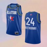 Camiseta All Star 2020 Milwaukee Bucks Giannis Antetokounmpo NO 24 Azul