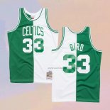 Camiseta Boston Celtics Larry Bird NO 33 Mitchell & Ness 1985-86 Split Blanco Verde