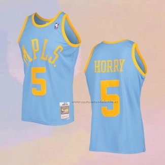 Camiseta Los Angeles Lakers Robert Horry NO 5 Mitchell & Ness 2001-02 Azul