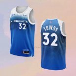 Camiseta Minnesota Timberwolves Karl-Anthony Towns NO 32 Ciudad 2023-24 Azul