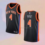 Camiseta New York Knicks Derrick Rose NO 4 Ciudad 2022-23 Negro