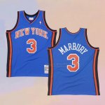 Camiseta New York Knicks Stephon Marbury NO 3 Hardwood Classics Throwback Azul