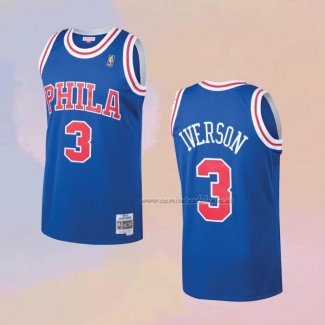 Camiseta Philadelphia 76ers Allen Iverson NO 3 Mitchell & Ness 1996-97 Azul