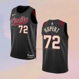 Camiseta Portland Trail Blazers Rayan Rupert NO 72 Ciudad 2023-24 Negro