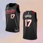 Camiseta Portland Trail Blazers Shaedon Sharpe NO 17 Ciudad 2023-24 Negro