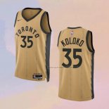 Camiseta Toronto Raptors Christian Koloko NO 35 Ciudad 2023-24 Oro