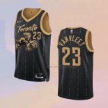 Camiseta Toronto Raptors Fred Vanvleet NO 23 Ciudad 2021-22 Negro