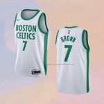 Camiseta Boston Celtics Jaylen Brown NO 7 Ciudad 2020-21 Blanco