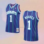 Camiseta Charlotte Hornets Muggsy Bogues NO 1 Mitchell & Ness 1994-95 Violeta