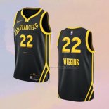 Camiseta Golden State Warriors Andrew Wiggins NO 22 Ciudad 2023-24 Negro