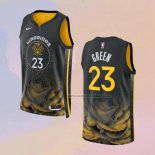 Camiseta Golden State Warriors Draymond Green NO 23 Ciudad 2022-23 Negro