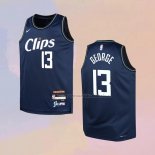 Camiseta Nino Los Angeles Clippers Paul George NO 13 Ciudad 2023-24 Azul