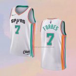 Camiseta San Antonio Spurs Bryn Forbes NO 7 Ciudad 2021-22 Blanco