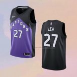 Camiseta Toronto Raptors Alex Len NO 27 Earned 2020-21 Negro Violeta