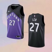 Camiseta Toronto Raptors Alex Len NO 27 Earned 2020-21 Negro Violeta