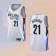 Camiseta Brooklyn Nets Lamarcus Aldridge NO 21 Ciudad 2022-23 Blanco