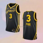 Camiseta Golden State Warriors Chris Paul NO 3 Ciudad 2023-24 Negro