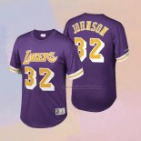 Camiseta Manga Corta Los Angeles Lakers Magic Johnson NO 32 Violeta