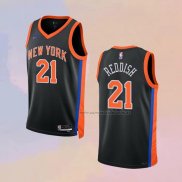 Camiseta New York Knicks Cam Reddish NO 21 Ciudad 2022-23 Negro