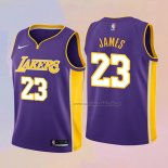 Camiseta Nino Los Angeles Lakers Lebron James NO 23 Statement 2018 Violeta