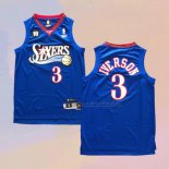 Camiseta Philadelphia 76ers Allen Iverson NO 3 Retro Azul