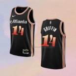 Camiseta Atlanta Hawks AJ Griffin NO 14 Ciudad 2022-23 Negro