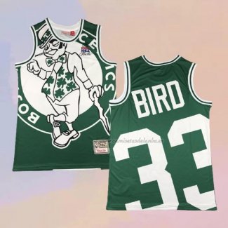 Camiseta Boston Celtics Larry Bird NO 33 Mitchell & Ness Big Face Verde