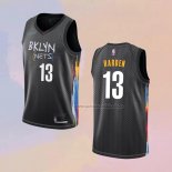 Camiseta Brooklyn Nets James Harden NO 13 Ciudad 2020-21 Negro